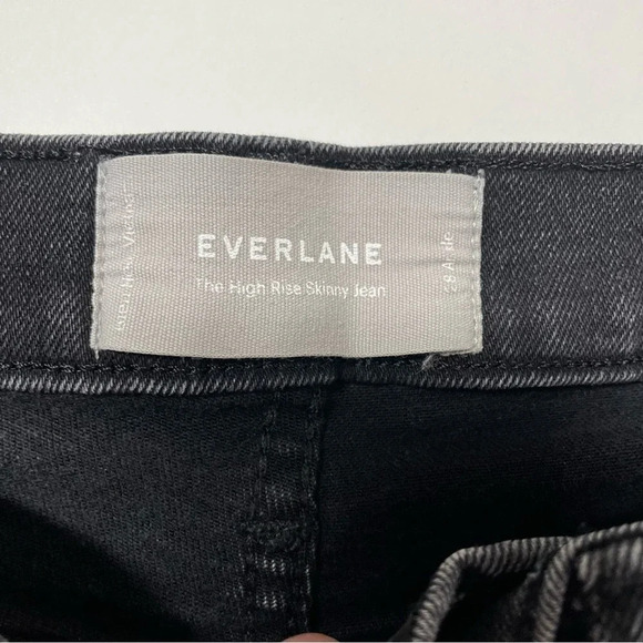 Everlane Black Wash The High Rise Ankle Skinny Denim Size 28 - Picture 5 of 10